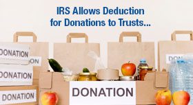 "donation" banner and bags